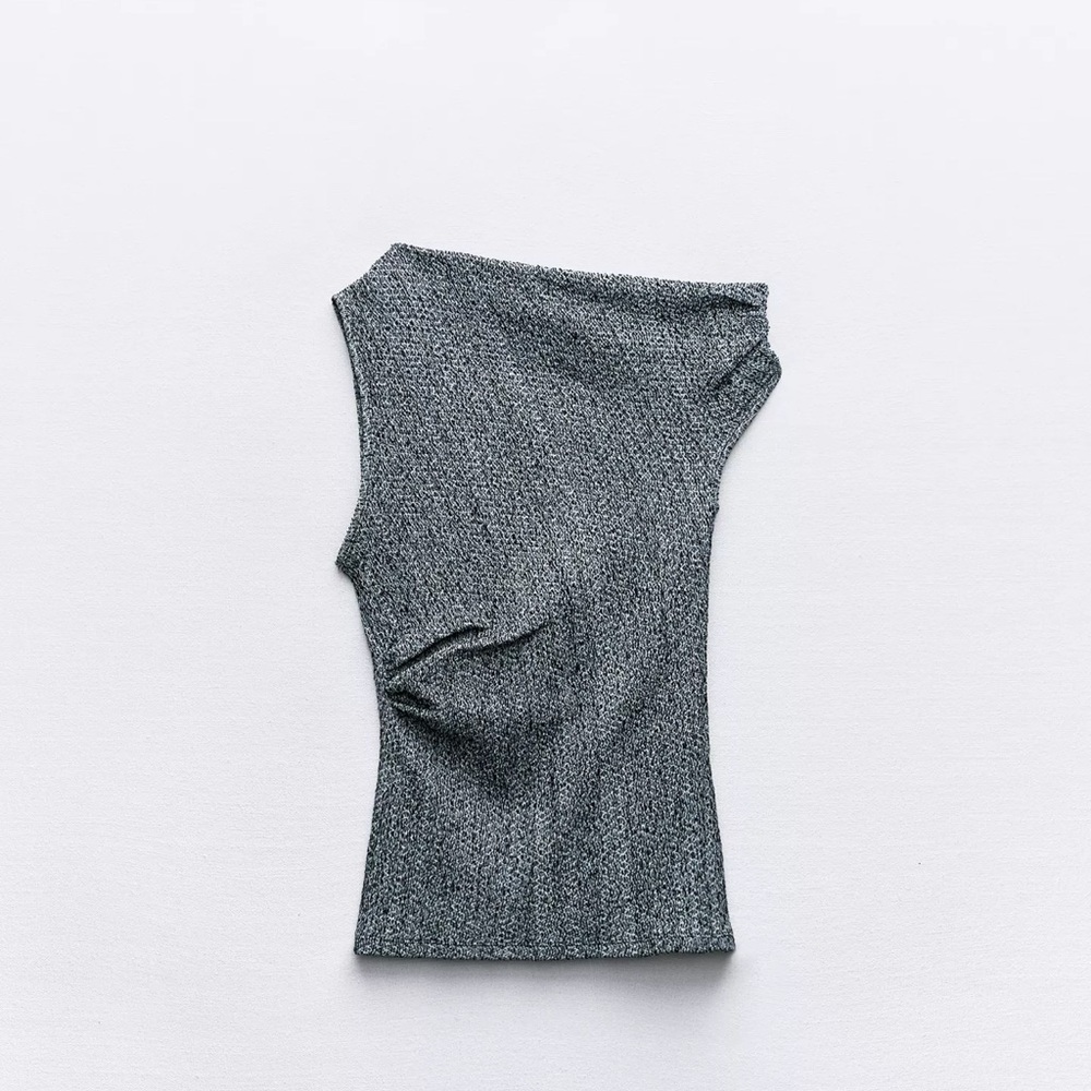 Zara textured asymmetrical top